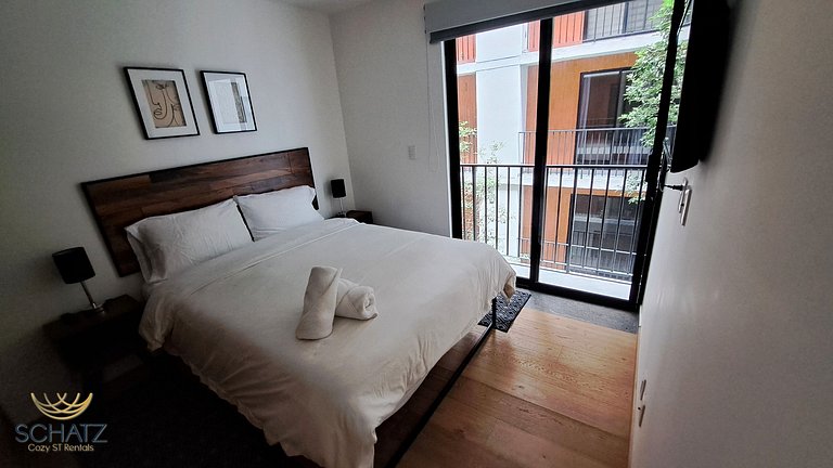 Super Chic Depa p/5 con Rooftop Pool y Gym en Roma Norte