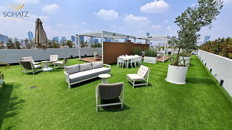 Super Chic Depa p/5 con Rooftop Pool y Gym en Roma Norte