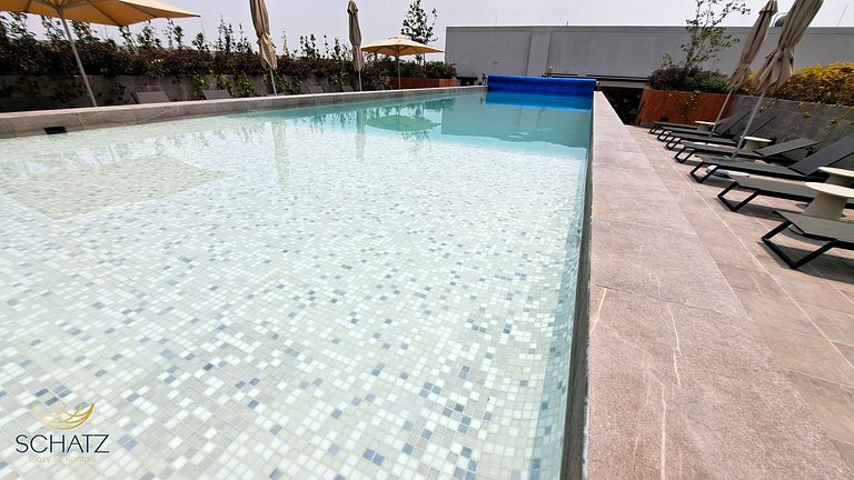 Super Chic Depa p/5 con Rooftop Pool y Gym en Roma Norte