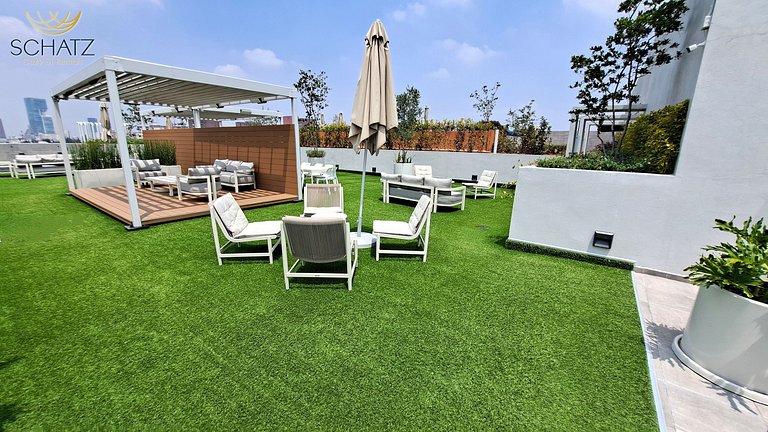 Super Chic Depa p/5 con Rooftop Pool y Gym en Roma Norte
