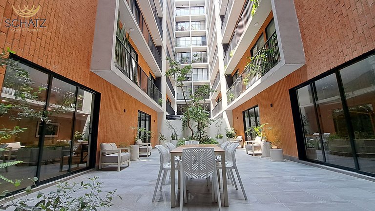 Super Chic Depa p/5 con Rooftop Pool y Gym en Roma Norte