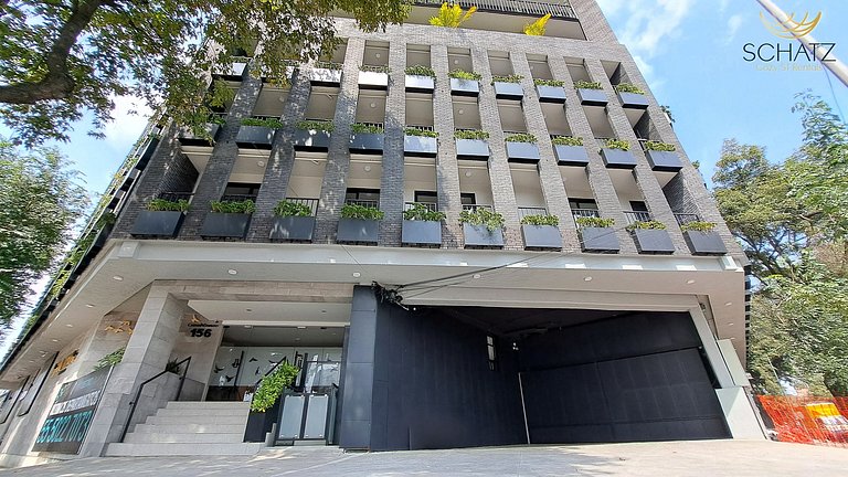 Super Chic Depa p/5 con Rooftop Pool y Gym en Roma Norte