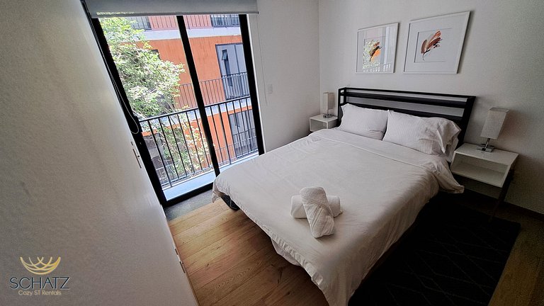 Super Chic Depa p/5 con Rooftop Pool y Gym en Roma Norte